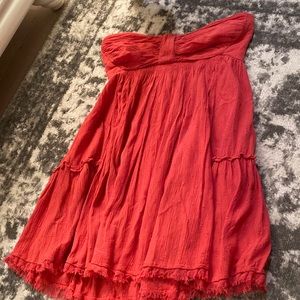 free people coral dress/ cover up with removable straps